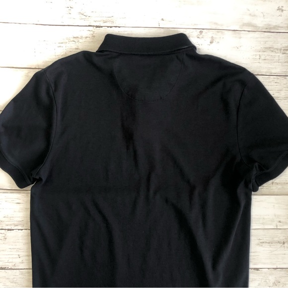 BLACK Saks Fifth Avenue Slim Fit Men’s Black Polo Size L - Picture 8 of 10